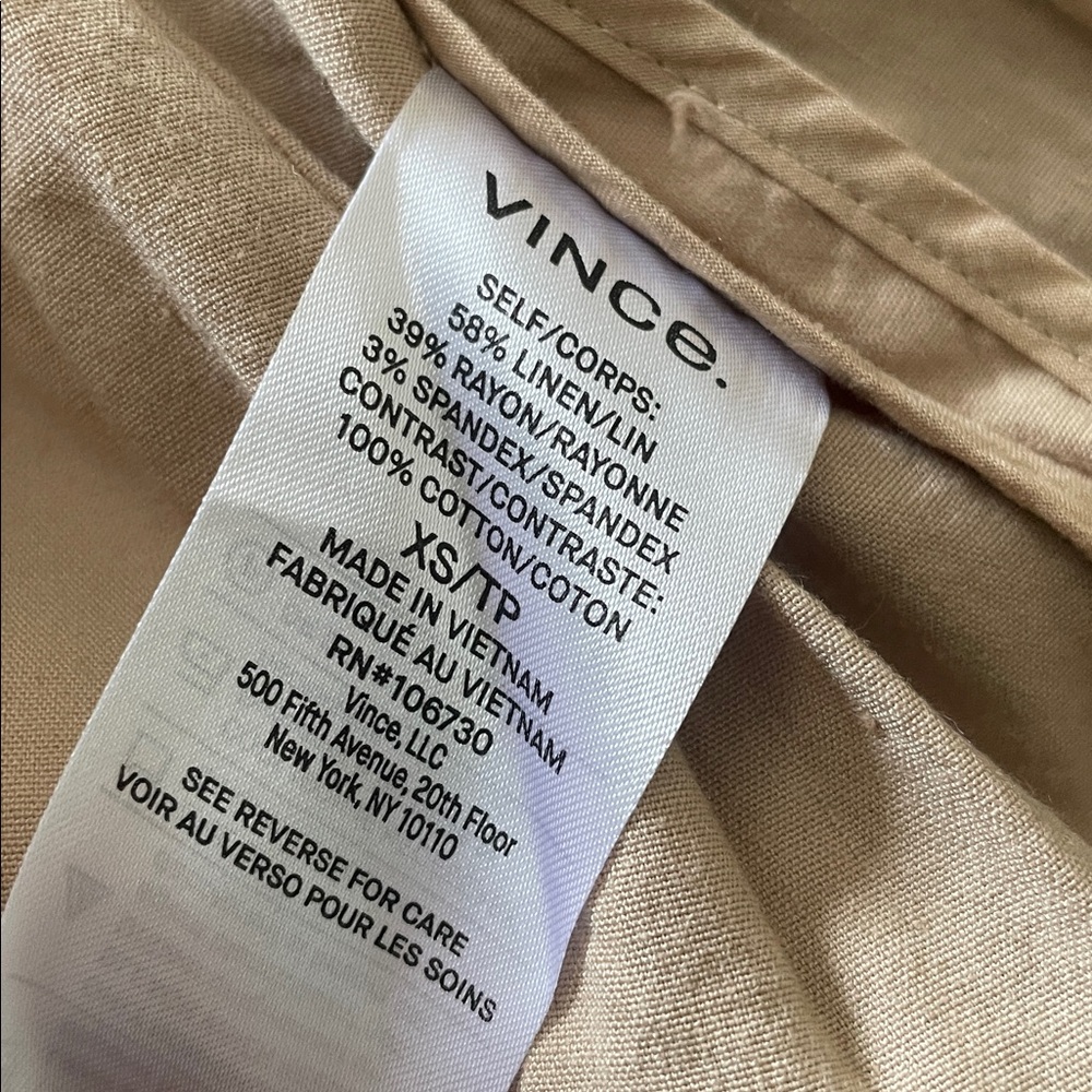 Vince Oat Linen Wrap Jacket with Waist Belt - Picture 7 of 8